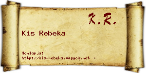 Kis Rebeka névjegykártya